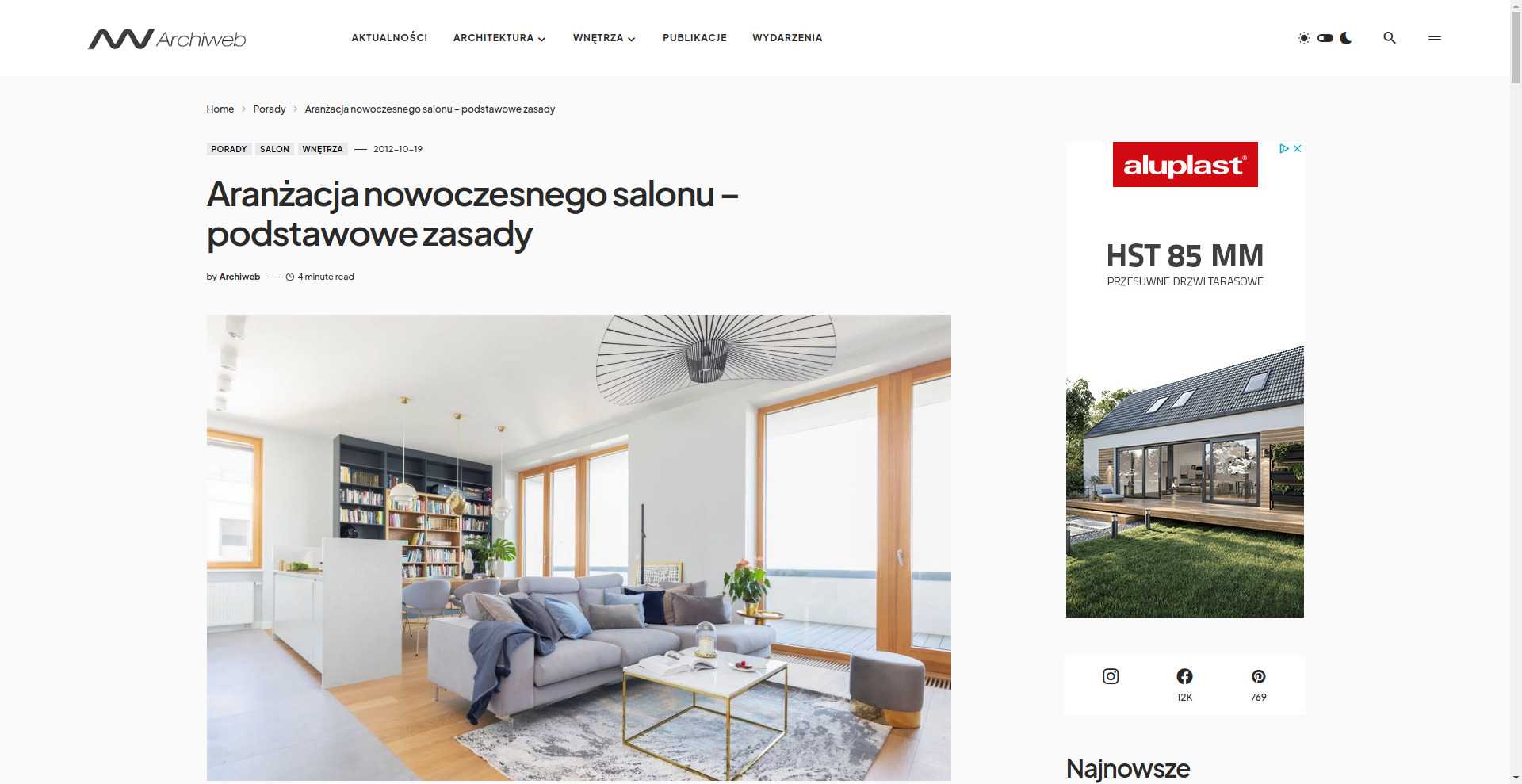 Nowoczesne wnętrza salon